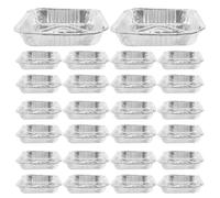 CHICAMPERA Teglie Interno Profondo Resistente Alte Temperature Argento Usa e Getta in Alluminio Quadrate 30 Pezzi per Forno e Friggitrice ad Aria
