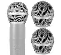 CHICAMPERA Testine per Griglia Microfono in Metallo Resistente, Set 2 Pezzi con Rete a Sfera, Ricambio Compatibile per Microfoni con Montaggio Facile, per Registrazione e Live Performance