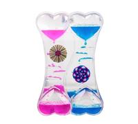 CHICAMPERA Timer Liquido a Doppio Cuore con Flusso a Bolle e Turbina Rotante in Acrilico, Timer Olio Sensoriale per Decorazione Ufficio e Casa, Giocattolo per Colore Casuale Stile Casuale