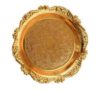 CHICAMPERA Vassoio Decorativo in Metallo Oro Vintage Versatile e Leggero per Dolci e Gioielli, Elegante Porta Candele per Uso Domestico Raffinato