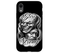 Chicano Clown Theatre Masks Sorridi Ora Piangi Più tardi Rimani Forte Custodia per iPhone XR