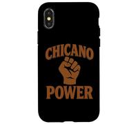 Chicano Power - Bandiera messicana del Messico, colore: Marrone Latino Raza No Migra Custodia per iPhone X/XS