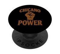 Chicano Power - Bandiera messicana del Messico, colore: Marrone Latino Raza No Migra PopSockets PopGrip Adesivo