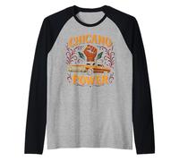 Chicano Power Messicano Latino Raza La Migra Chingon Lowrider Maglia con Maniche Raglan