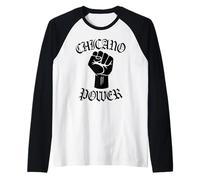 Chicano Power Messicano Messico Latina Latinx Raza No La Migra Maglia con Maniche Raglan