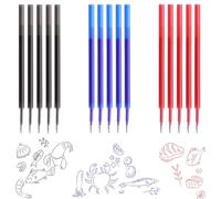 ChicAppeal 15 Pezzi Ricariche Cancellabili Compatibili con Legami, Refill Penne Cancellabili Set con Legami,Ricarica Penna Gel Cancellabile, 5 Nero + 5 Rosso + 5 Blu, 0,5 MM, Altezza 11 cm