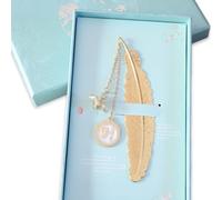 ChicAppeal Segnalibri Magia Tema, Segnalibro Piume, Stazione Segnapagina, Lettura Regalo Compleanno Natale Bomboniere Laurea Regalo Maestra Insegnanti Studenti Scuola
