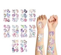 ChicAppeal Unicorno Tatuaggi Glitter Bambini, 10 Foglie Tatuaggi Temporanei Unicorno per Ragazza Ragazzo, Unicornos Bambina Regalo, Tatuaggio Temporanei Adatti Alla Pelle dei Bambini