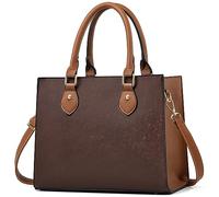 CHICAROUSAL Borse a tracolla e borse da donna in pelle PU Tote Top Handle Satchel Borse a tracolla, Marrone Scuro -Br