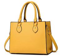 CHICAROUSAL Borse a tracolla e borse per le donne PU Leather Tote Top Handle Satchel Borse a tracolla, Liz Giallo