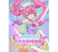 Chicas mágicas: Libro para colorear de anime para jovenes y adultos
