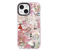 ChiCaseVer Custodia per iPhone 14, motivo collage di coquette rosa con moda parigina, protezione contro le cadute di grado militare, custodia protettiva in TPU morbido sottile con controllo della
