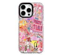 ChiCaseVer Custodia per iPhone 15 Pro Max, motivo collage rosa party time, divertente e morbido TPU sottile, compatibile con MagSafe, protezione contro le cadute di grado militare e protezione della