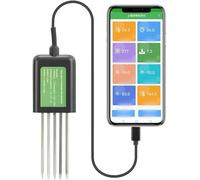 ChicBosom Tester per suolo 7 in 1, misuratore digitale USB per analisi del suolo per temperatura PH NPK test di umidità per Android App compatibile con cavo da 1,5 m