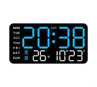 ChicBosomn Grande orologio da parete digitale con telecomando LED grande display timer con temperatura data settimana auto DST luminosità regolabile, grande sveglia a parete (H)