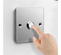 ChicBosomn Pannello per campanello in acciaio inox, interruttore per campanello con pulsante, interruttore di ripristino automatico per campanello da parete (argento)