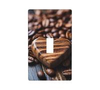 Chicchi di caffè a forma di cuore stampa copri interruttore, piastra da parete 1 banda singola interruttore luce piastra di copertura