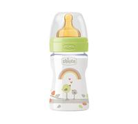 Chicco 00020610300000 Benessere Plastica Neutro Biberon, Caucciù, Flusso Regolare, 150 ml, Verde