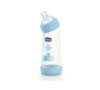 Chicco 00020621200000 Benessere Angolato Bambino Biberon, Silicone, Flusso Regolare, 250 ml, Blu