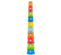 Chicco Gioco Tazze Impilabili, Gioco Forme e Incastri, 10 Tazze con Dimensioni e Colori Diversi da Impilare, con Numeri da Ordinare, Sviluppa La capacità di Associazione Logica, 9-36M