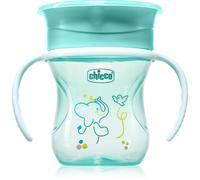 Chicco 360 Perfect X 12m+ bicchiere salvagoccia con maniglie Teal 200 ml