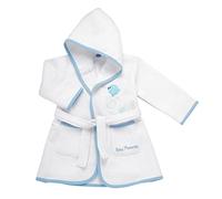 CHICCO Accappatoio con Cappuccio, Accappatoio per Bambini, Tessuto in Piquet con Ricamo Dolce Uccellino, con Due Tasche e Pratica Cintura, Materiali pregiati, 100% Cotone, 12 Mesi+, Azzurro