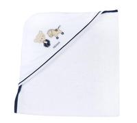 Chicco, Accappatoio quadrato neonati/bambini (Bianco&Blu(Orsetto e cavalluccio))