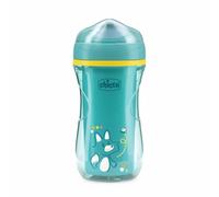 Chicco Active Cup Bicchiere Antigoccia Plastica Bambini 266 ml, Tazza Biberon 14+ Mesi per Imparare a Bere, Termica con Beccuccio Ergonomico Anti Morsi e Valvola Facili Sorsi, senza BPA, Azzurro