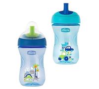 Chicco Advanced Cup Bicchiere Antigoccia in Plastica, 266 ml con Cannuccia, Beccuccio Ergonomico e Valvola, senza BPA, Blu o Azzurro