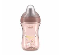 Chicco Sport Cup Bicchiere Antigoccia in Silicone per Bambini 14+ Mesi, 266 ml, Tazza Biberon Termica per Imparare a Bere, con Cannuccia Flessibile Resistente ai Morsi, Senza BPA, Rosa