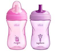 CHICCO Tazza Advanced Cup Bicchiere Antigoccia 266 ml con Cannuccia Beccuccio Ergonomico e Valvola 12+ Mesi colore Rosa / Viola - 69411