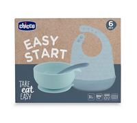 CHICCO (ARTSANA SpA) CHICCO EASY START SET PAPPA SILICONE AZZURRO 6M+