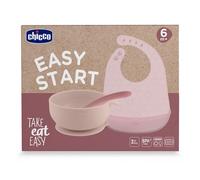 CHICCO (ARTSANA SpA) CHICCO EASY START SET PAPPA SILICONE ROSA 6M+
