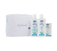 Chicco Baby Moments Beauty Bag Zip Azzurro Bagnoschiuma Pelli Delicate