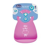 Chicco Bavaglina Silicone Easy Roll Colore Rosa 6Mesi+