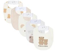 Chicco, Bavaglie Neonato e Neonata, Set di 5 Bavaglie 100% Cotone, Unisex Bambino e Bambina 0-24 Mesi, Designed in Italy