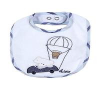 Chicco Bavaglino bavetta neonata color azzurro con ricamo elefantino e mongolfiera
