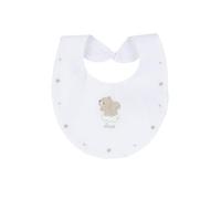 Chicco, Bavaglino per neonati in piquet con ricamo, Bianco (Bianco latte)
