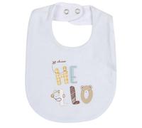 Chicco, Bavaglino stampato, 100% Cotone (Celeste/scritta HELLO)