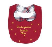 Chicco Bavetta rossa Il mio primo Natale neonata con dettagli scozzesi