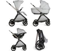 CHICCO Bellagio - Passeggino Trio Leggero Pieghevole 0 Mesi - 22 Kg + Carrozzina + Seggiolino Auto colore Lunar Rock