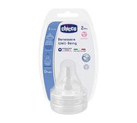 Chicco Benessere Tettarella Flusso Regolabile in Silicone, Bianco, 2 Mesi +, 2 Pezzi