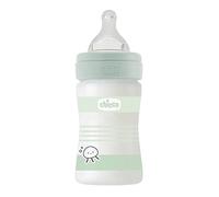 Biberon Benessere in Vetro Chicco 150ml Flusso Lento Silicone Green