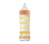 Biberon Benessere Chicco 240ml Vetro Flusso Lento Orange Neutro