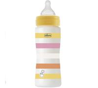 Chicco Biberon Benessere 330 ml Flusso Veloce Tettarella Physio Silicone Anticolica Yellow Girl