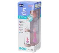Chicco Biberon Chicco Perfect5 Girl in silicone, flusso veloce, 3 pezzi