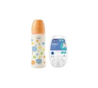 Chicco Biberon Perfect Easy 330ml + Tettarella Physio 6m+ Flusso Pappa