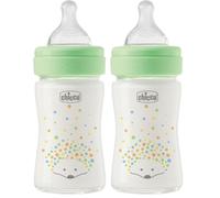 Chicco Biberon Perfect Easy Flusso Lento, con Tettarella Physio in Morbido Silicone e Finitura Soft Sense, Anticolica, Riduce Rigurgito e Irritabilità, Bottiglia in Vetro da 150ml, 0 Mesi+, Neutro