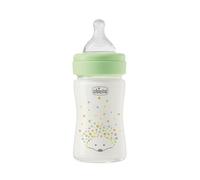 Chicco Biberon Perfect Easy Flusso Lento, con Tettarella Physio in Morbido Silicone e Finitura Soft Sense, Anticolica, Riduce Rigurgito e Irritabilità, Bottiglia in Vetro da 150ml, 0 Mesi+, Neutro