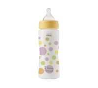 Chicco Biberon Perfect Easy Flusso Veloce, con Tettarella Physio in Morbido Silicone Soft Sense, Anticolica, Riduce Rigurgito e Irritabilità, Bottiglia in Plastica da 330ml, 4 Mesi+, Bambina